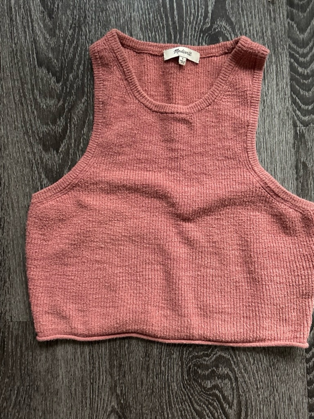 Madewell Rosewood Ribbed Knit Cropped Tank